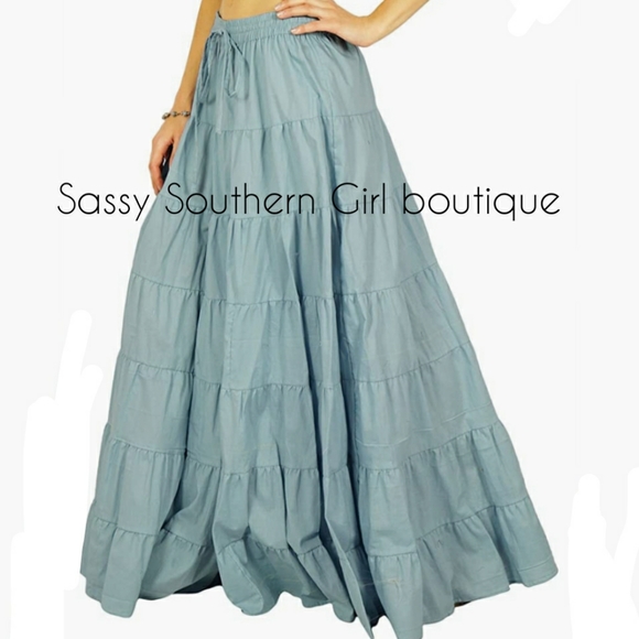 Sassy Southern Girl boutique Dresses & Skirts - ⭐🆕Boho gypsy grey blue peasant maxi skirt